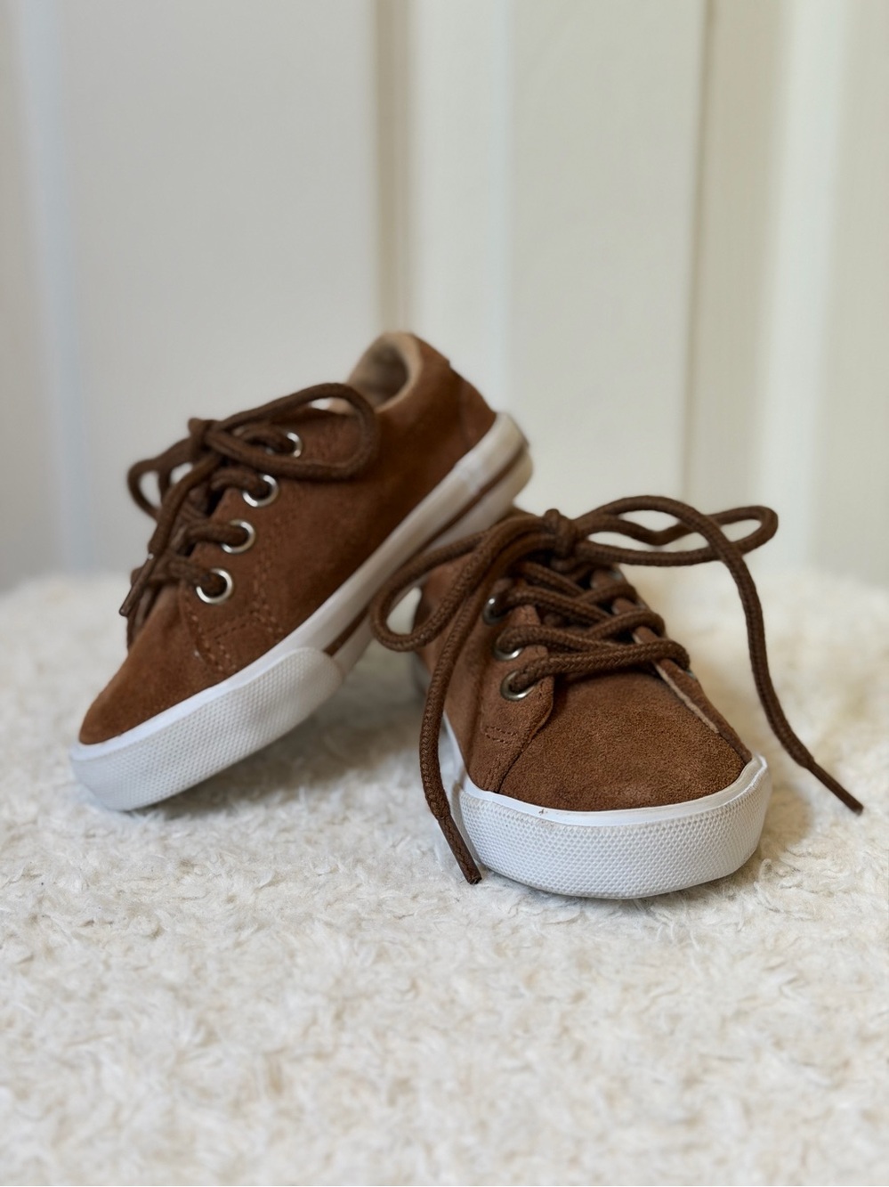 Janie and Jack Caramel Suede Sneaker Size 5
